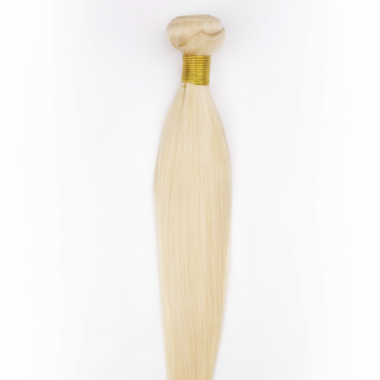 9A Malaysian Straight Human Hair Extension Platinum Blonde