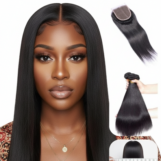 3 Bundle Straight Set w/ Closure