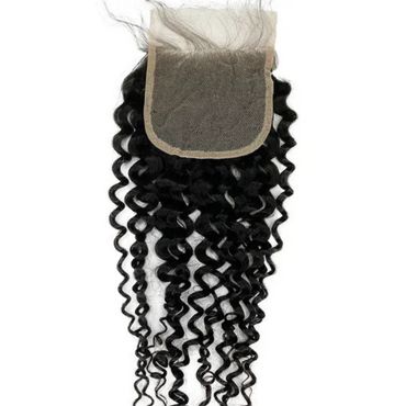 Malaysian Jerry Curl Human Hair Closure 16 Inch