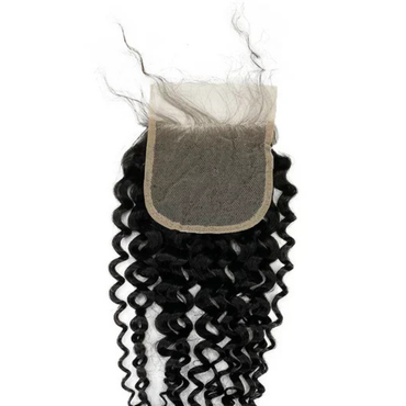 Malaysian Jerry Curl Human Hair Closure 16 Inch