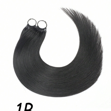 24” Straight Feather Crochet Human Hair Extension Natural - #1B (2pack)