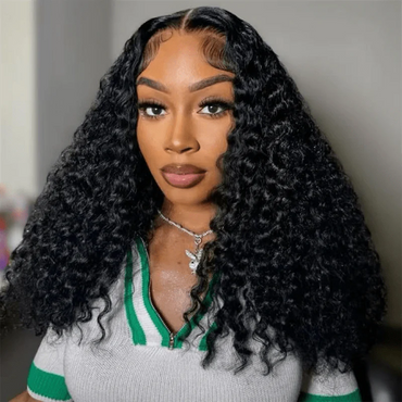 Burmese Curly Wig 13x4 Transparent Lace Front 180% Density Pre-Plucked Virgin Human Hair