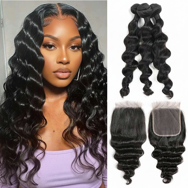 3 Bundle Loose Wave Set w/ Closure
