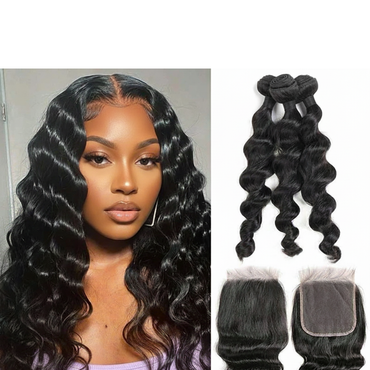 3 Bundle Loose Wave Set w/ Closure