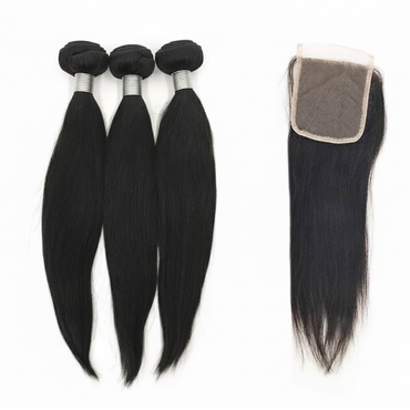 3 Bundle Malaysian Straight Set w/ Closure