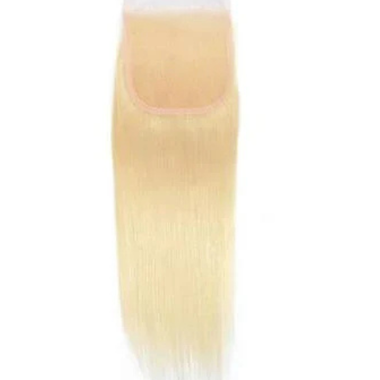 Straight Human Hair Lace Closure Color 613 4x4